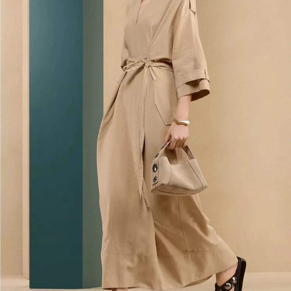 ZARA SRPLS size XS-S: Tan Wrap Dress: never worn - Picture 8 of 9